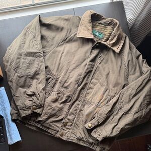 Vintage Hunt Club Olive Green Barn Bomber Plaid Jacket